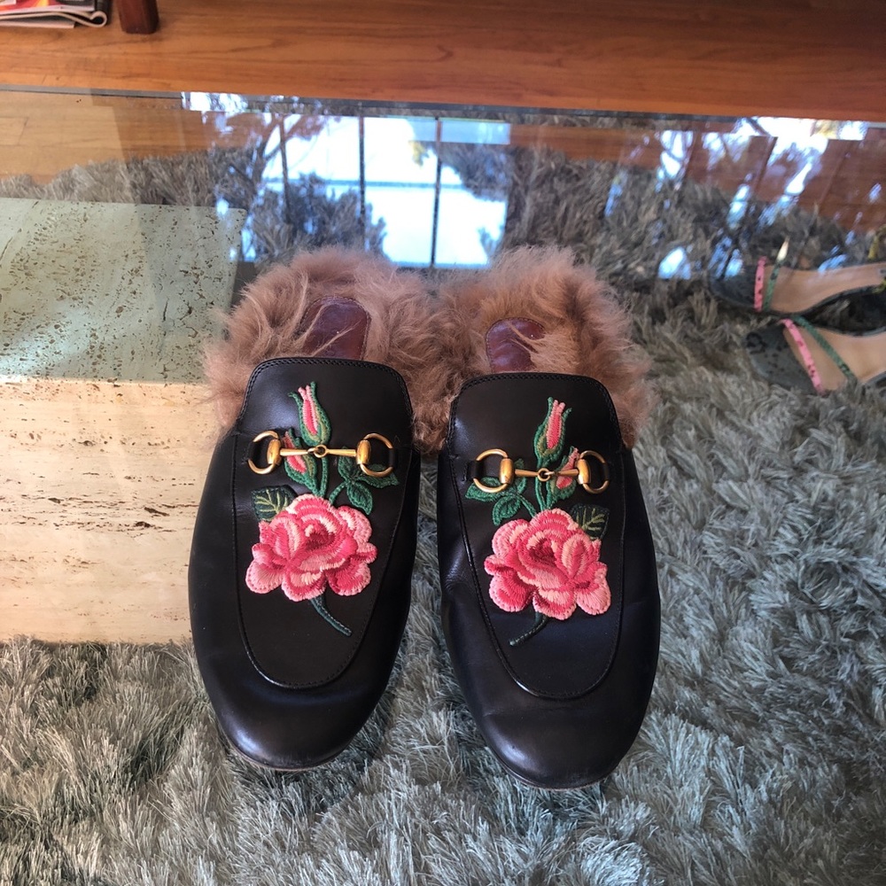 Gucci Princetown fur mules